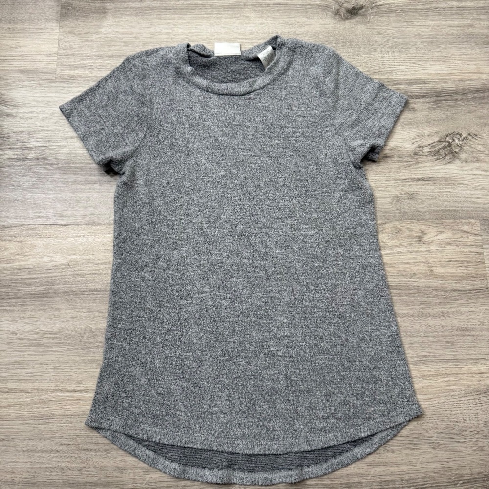 Daytrip Girls Gray Heather Knit Short Sleeve Tunic Top Youth Medium